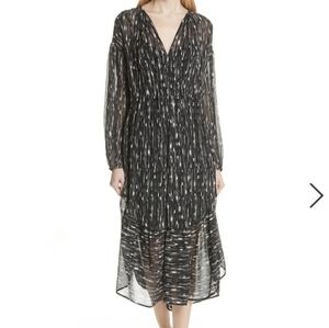 Theory brush stroke silk shift dress